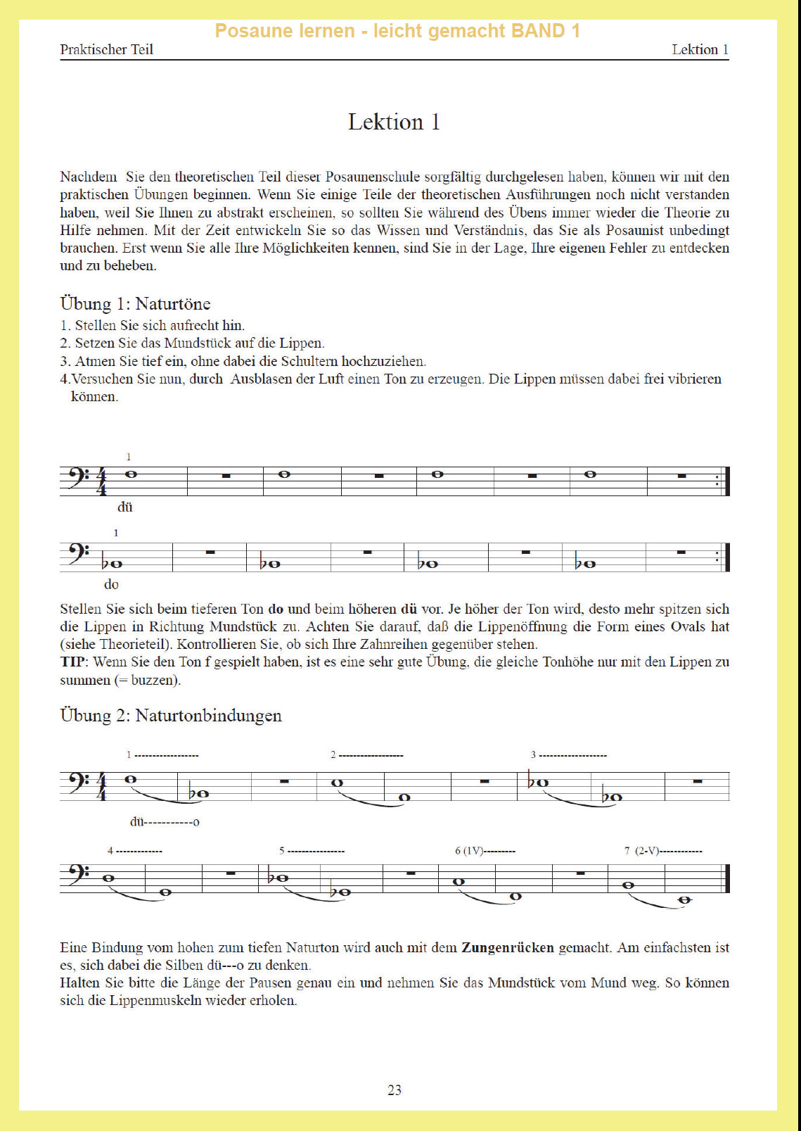 Posaune lernen - leicht gemacht Band1 (C-Noation, Bassschlüssel)