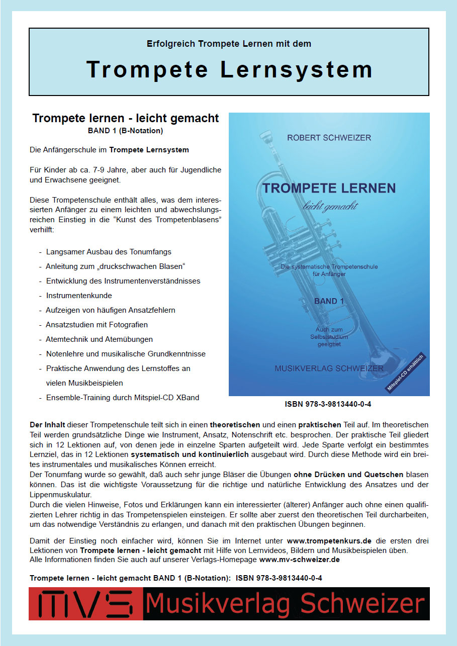Trompete/Tenorhorn lernen - leicht gemacht Band1  (B-Notation)