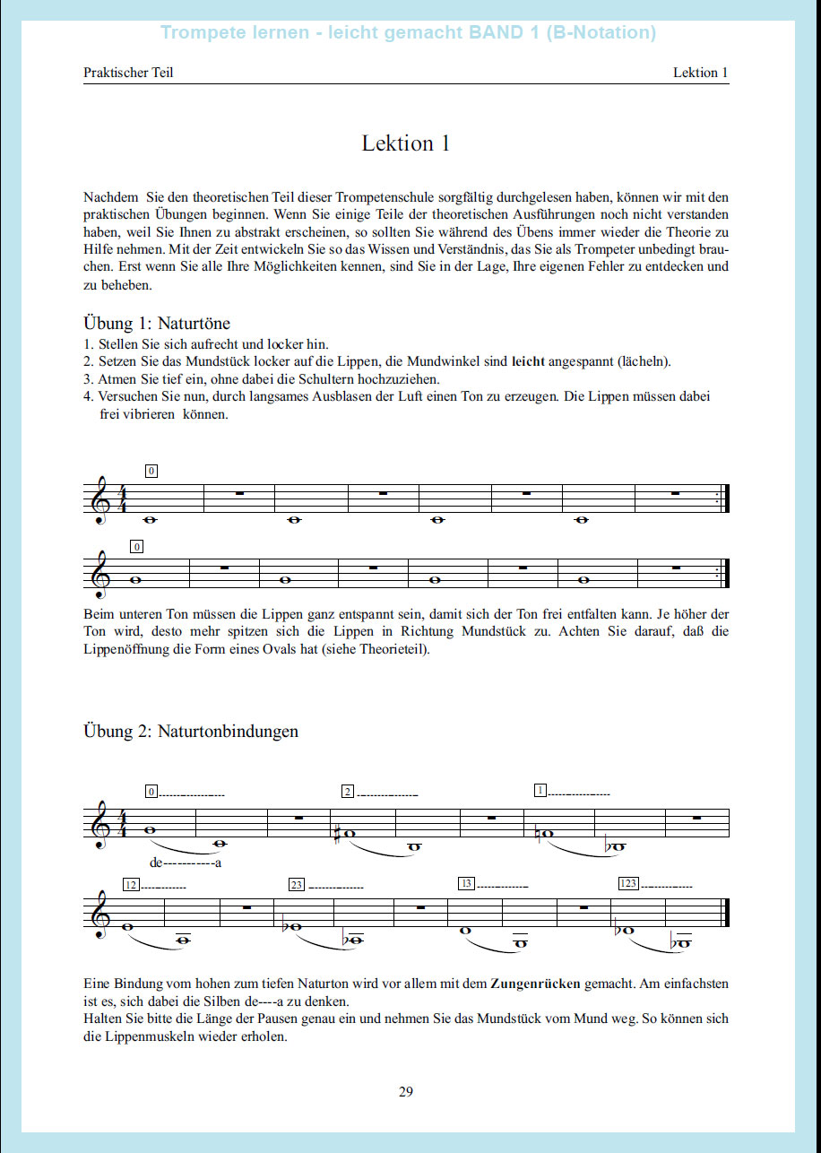 Trompete/Tenorhorn lernen - leicht gemacht Band1  (B-Notation)