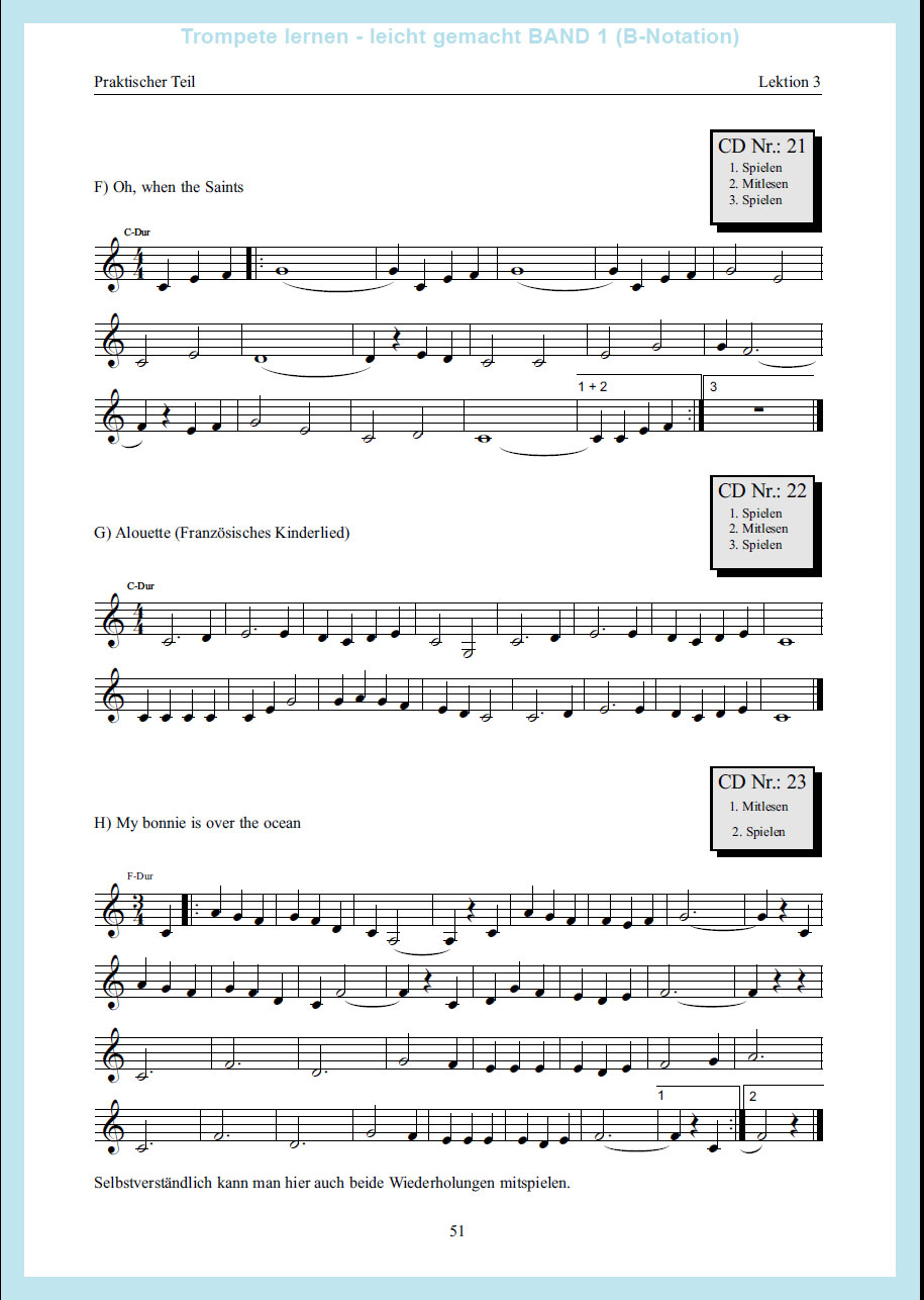 Trompete/Tenorhorn lernen - leicht gemacht Band1  (B-Notation)