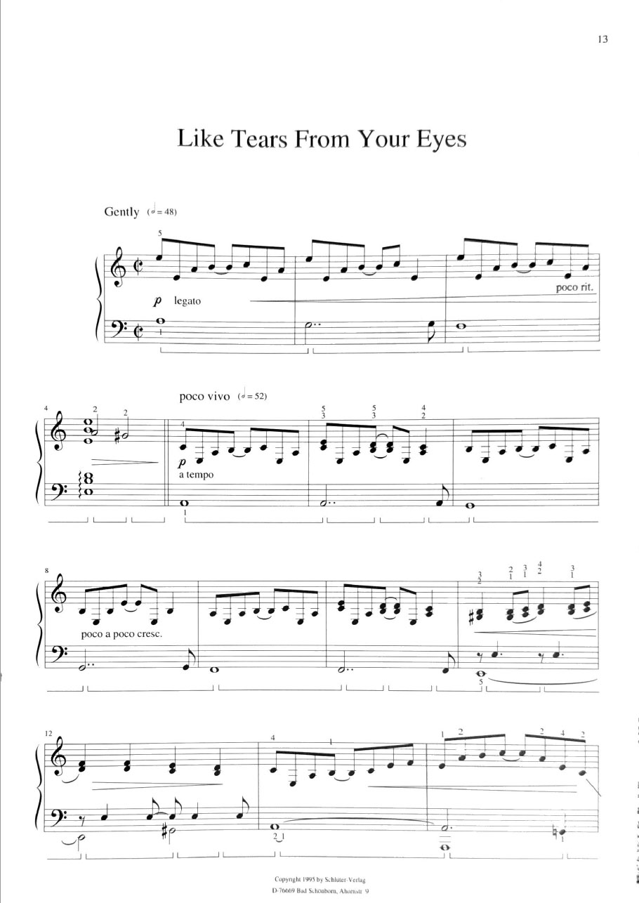WHAT BREEZY NIGHTS CAN TELL - Drei Stücke für romantisches Rockpiano